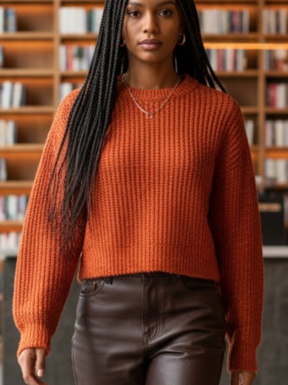 💐NWT💐 Helmut Lang Orange Bungee Slub Sweater - size S